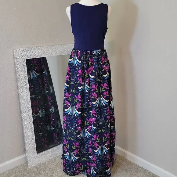 ModCloth Faux Wrap Sleeveless Maxi Dress  Floral Size S - Picture 4 of 9